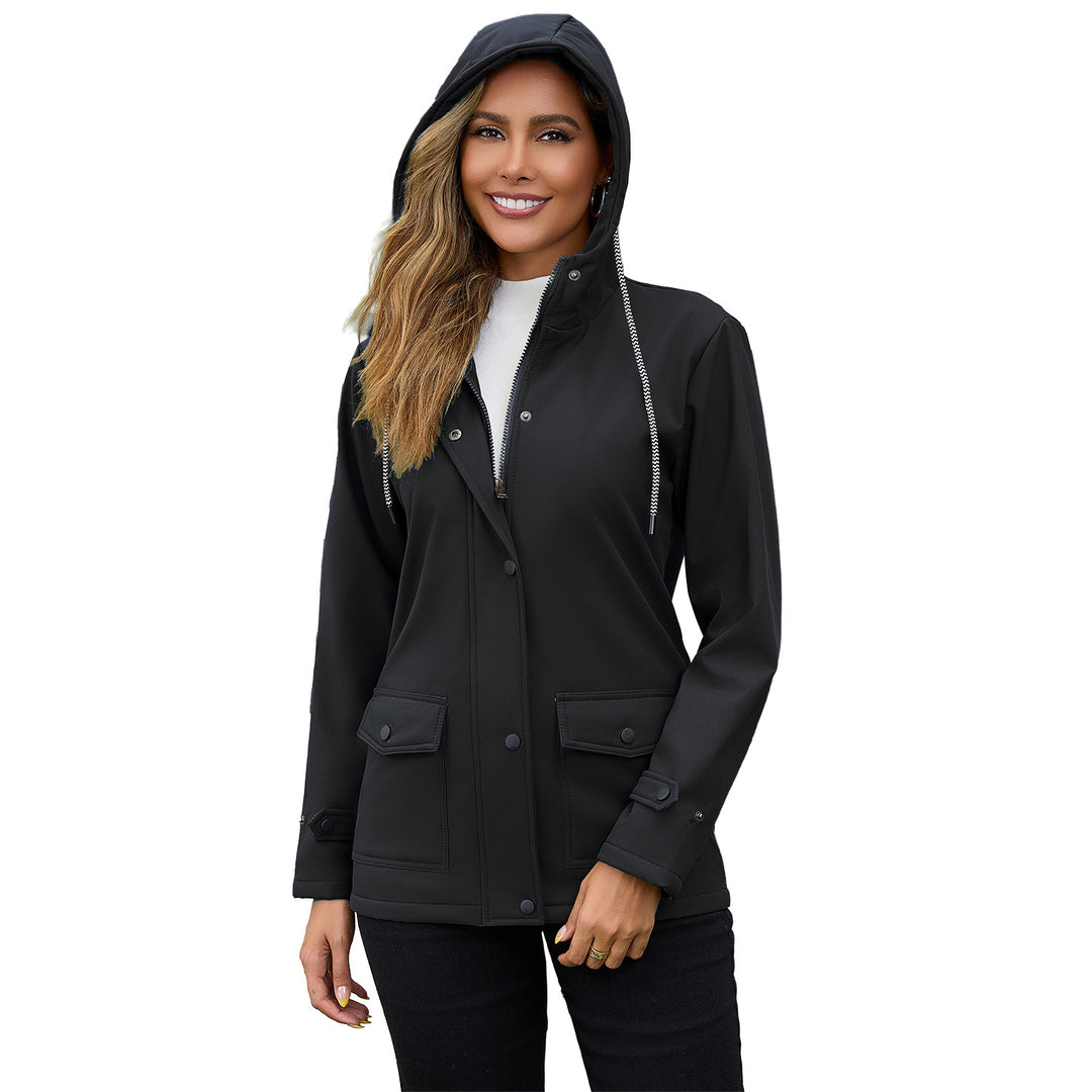 Damen nan wasserabweisender Parka mit Teddyfutter verstellbarer Kapuze und aufgesetzten Taschen EB