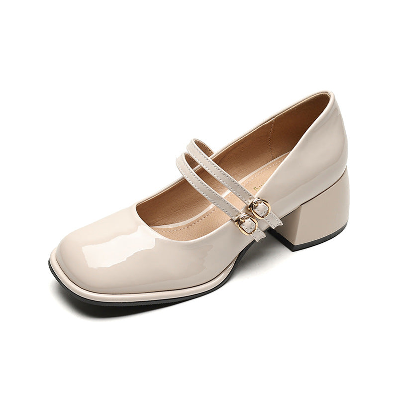 Damen Plateau-Pumps mit dekorativem Doppelriemen EB