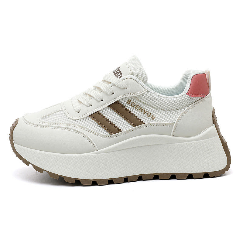 Damen modische Plateau-Sneaker mit atmungsaktivem Mesh und robuster Laufsohle EB