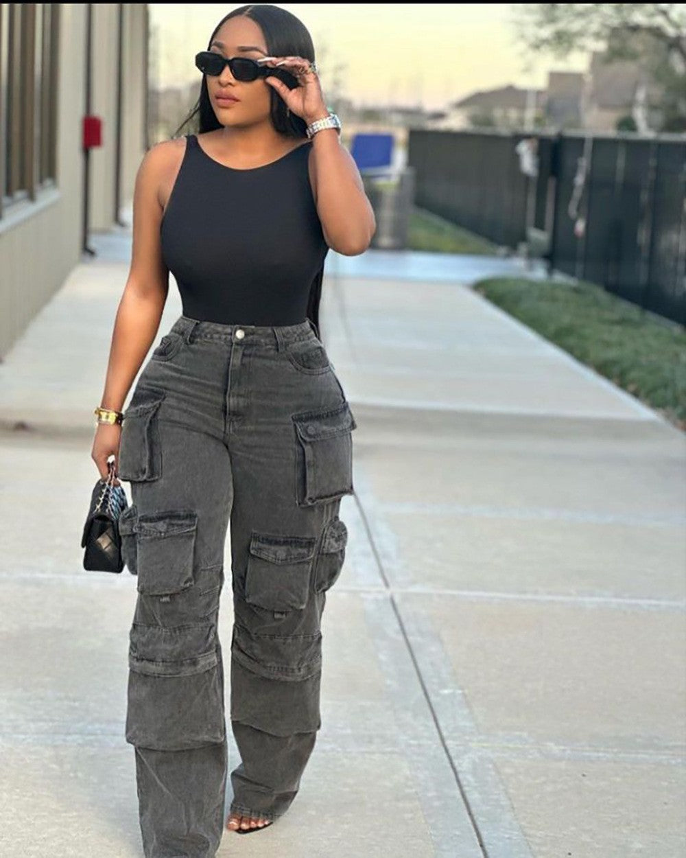 Damen Cargo-Hose mit praktischen Seitentaschen und lässigem Schnitt EB