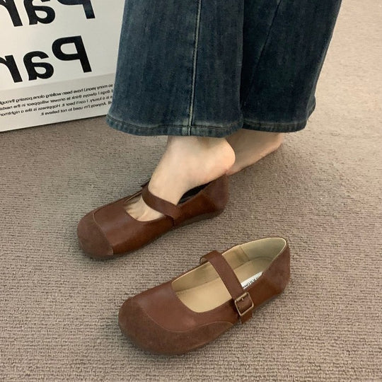 Damen komfortable Ballerinas mit modischem Riemchen und weichem Innenfutter EB