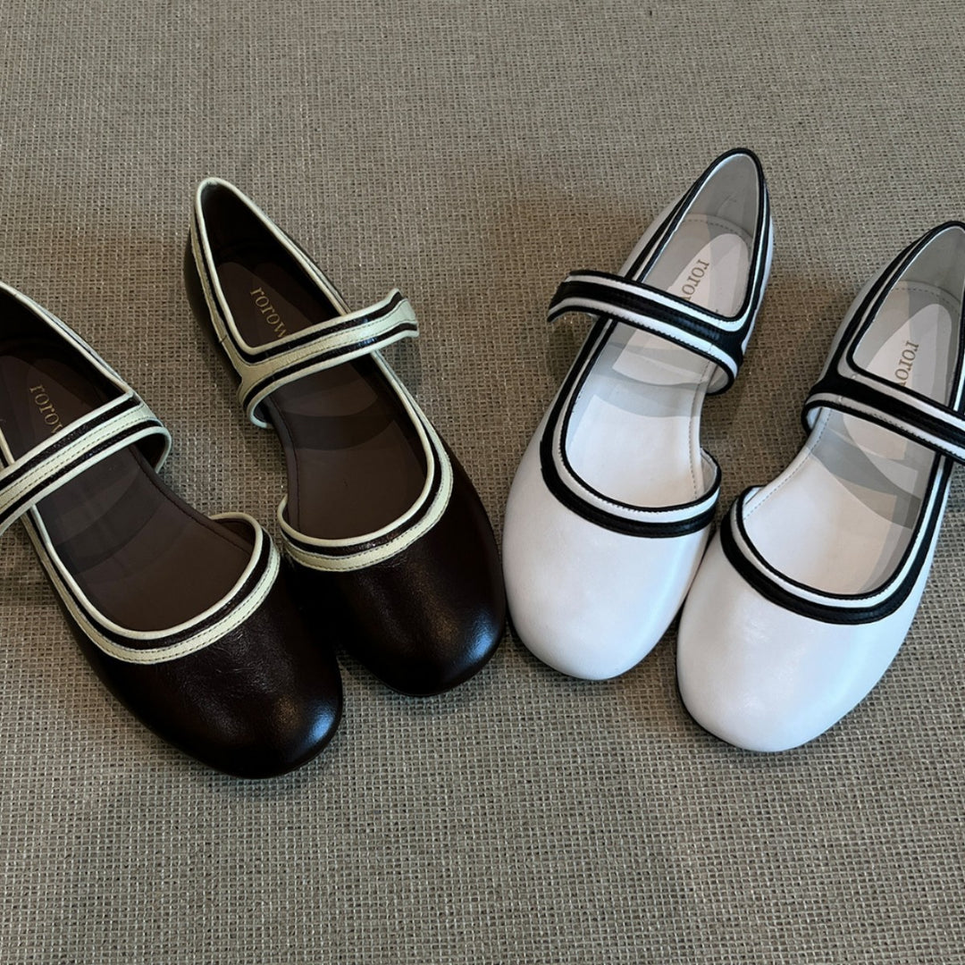 Damen Ballerinas mit modischen Riemchen EB