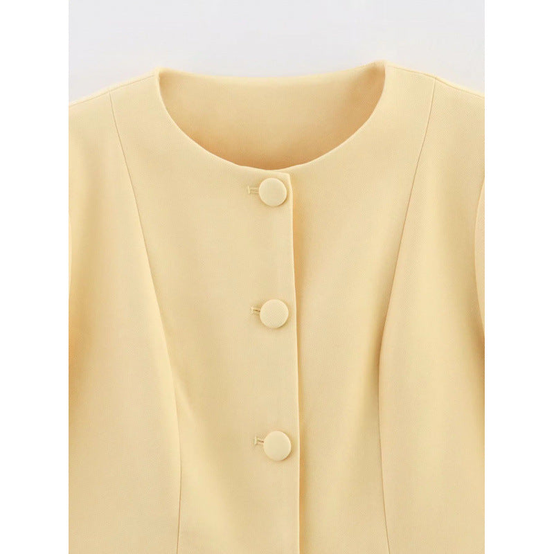 Damen moderne Blazerjacke mit strukturiertem Design EB