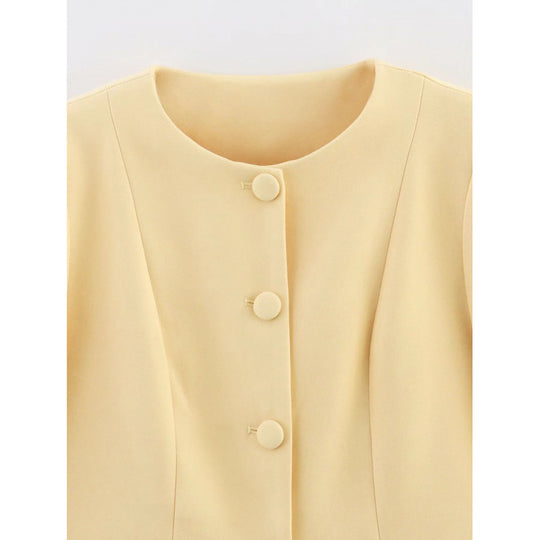 Damen moderne Blazerjacke mit strukturiertem Design EB