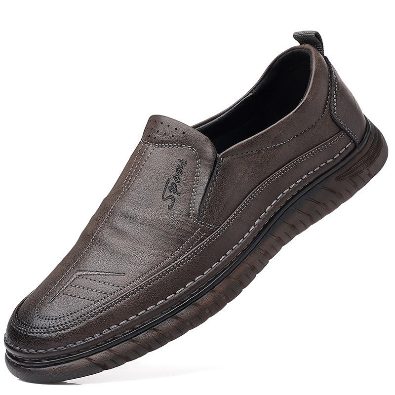 Damen Elegante Slip-On Lederschuhe mit rutschfester Sohle EB
