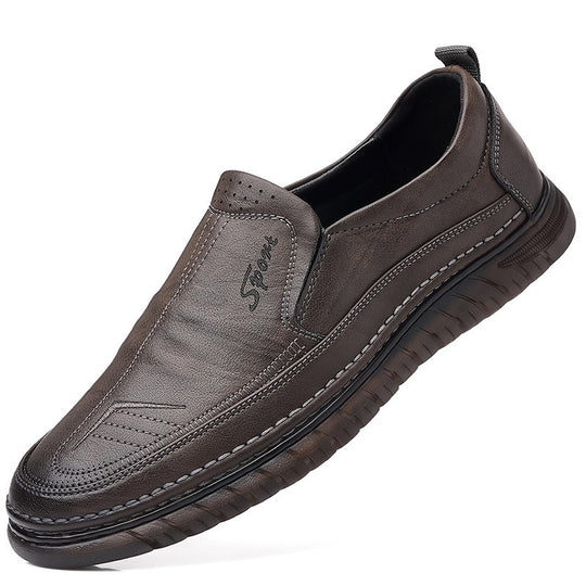 Damen Elegante Slip-On Lederschuhe mit rutschfester Sohle EB