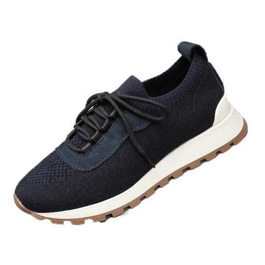Damen Sportliche Strick-Sneaker mit atmungsaktiver Oberfläche und elastischem Schnürsystem EB