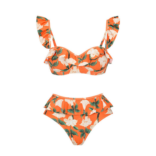 Damen Bikiniset mit voluminösen Rüschendetails EB