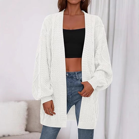 Damen Großer, gestrickter Cardigan EB