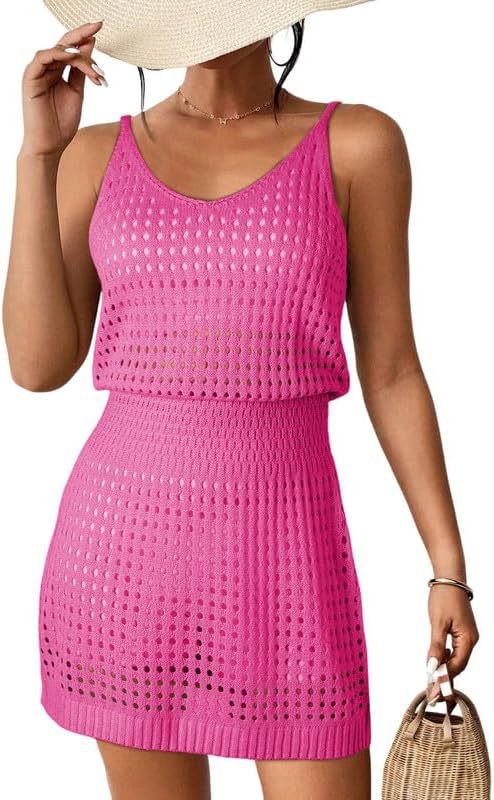 Damen luftiges Häkelkleid im Layering-Stil EB