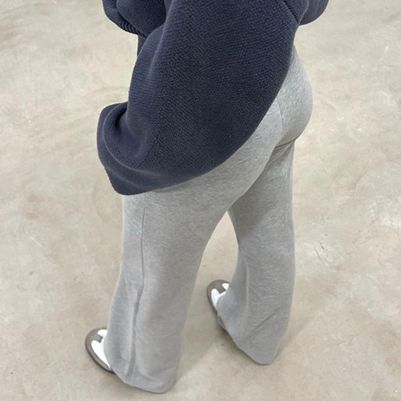 Damen Flared Sweatpants mit elastischem Bund und verstellbarem Kordelzug EB