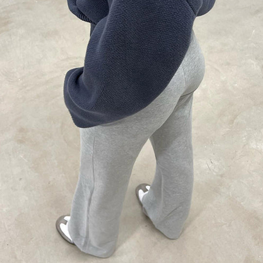 Damen Flared Sweatpants mit elastischem Bund und verstellbarem Kordelzug EB
