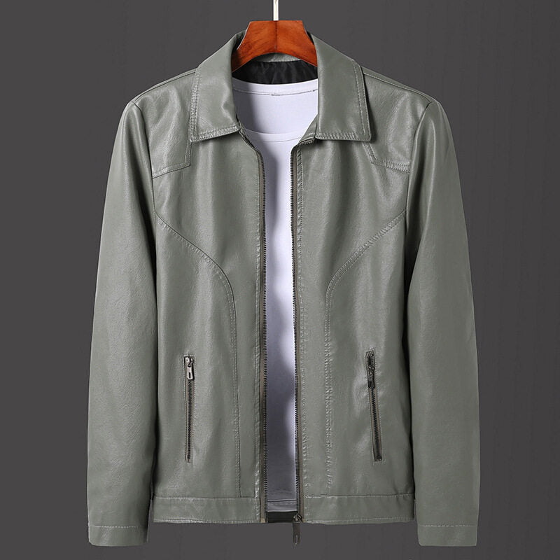 Herren lässige Kunstlederjacke EB