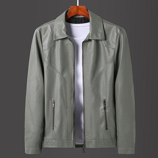 Herren lässige Kunstlederjacke EB