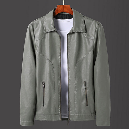 Herren lässige Kunstlederjacke EB