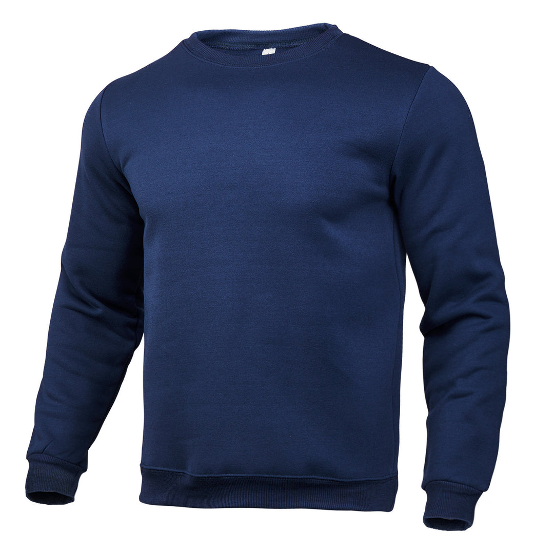 Herren nan klassisches Rundhals-Sweatshirt mit weichem Fleece-Innenfutter, geripptem Saum und verstärkten Nähten EB