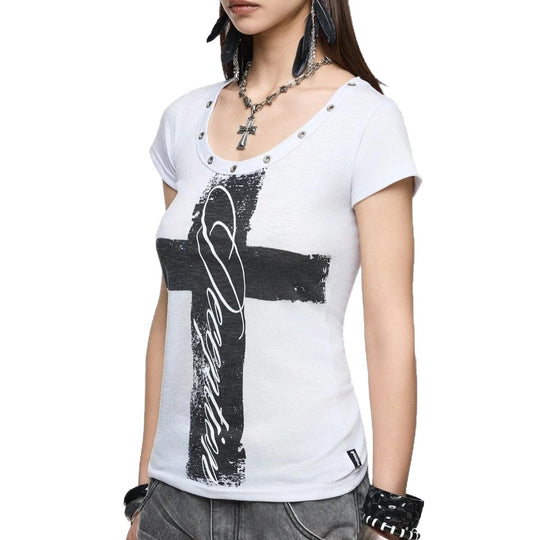 Damen Stylisches Shirt mit kreativem Grafikdesign EB