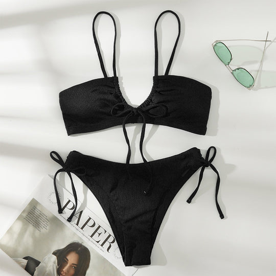 Damen Bikini-Set mit bindbarem Oberteil und hohem Beinausschnitt EB