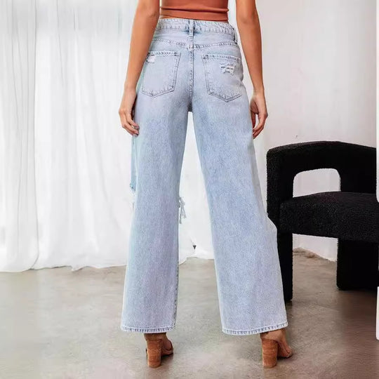 Damen Jeansjacke mit lässigem Schnitt und fransigem Saum EB