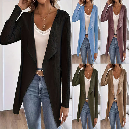 Damen eleganter Cardigan mit asymmetrischem Schnitt und strukturierter Oberfläche EB