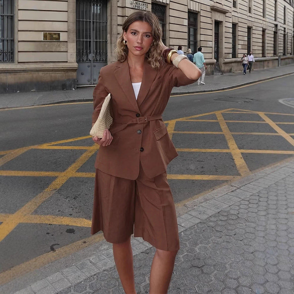 Damen eleganter Blazer mit Gürtel EB