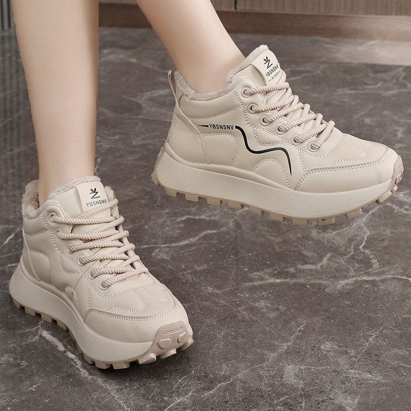 Damen Winterliche High-Top Sneakers mit Wärmeisolierung und rutschfester Sohle EB