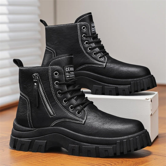 Damen Stiefeletten mit robustem Profil und seitlichem Reißverschluss EB