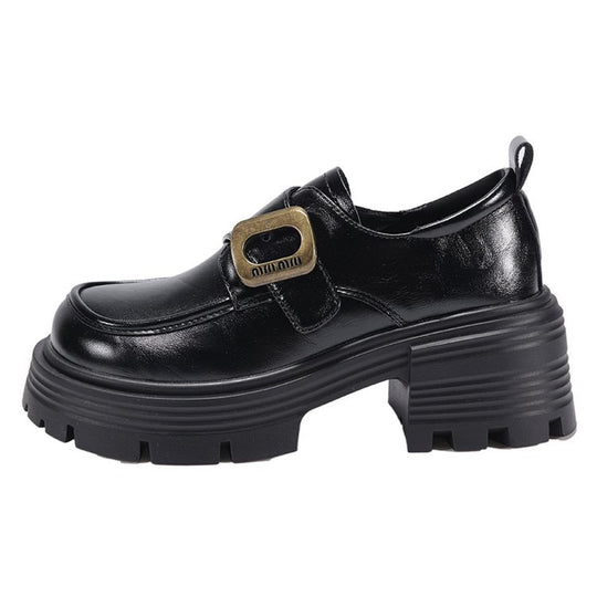 Damen modische Clogs mit robuster Sohle und dekorativem Schnallenverschluss EB