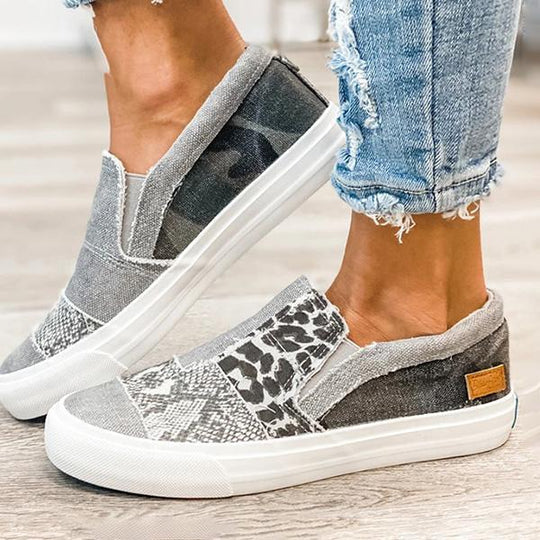 Damen modische Slip-On Sneakers mit Muster-Mix von EB