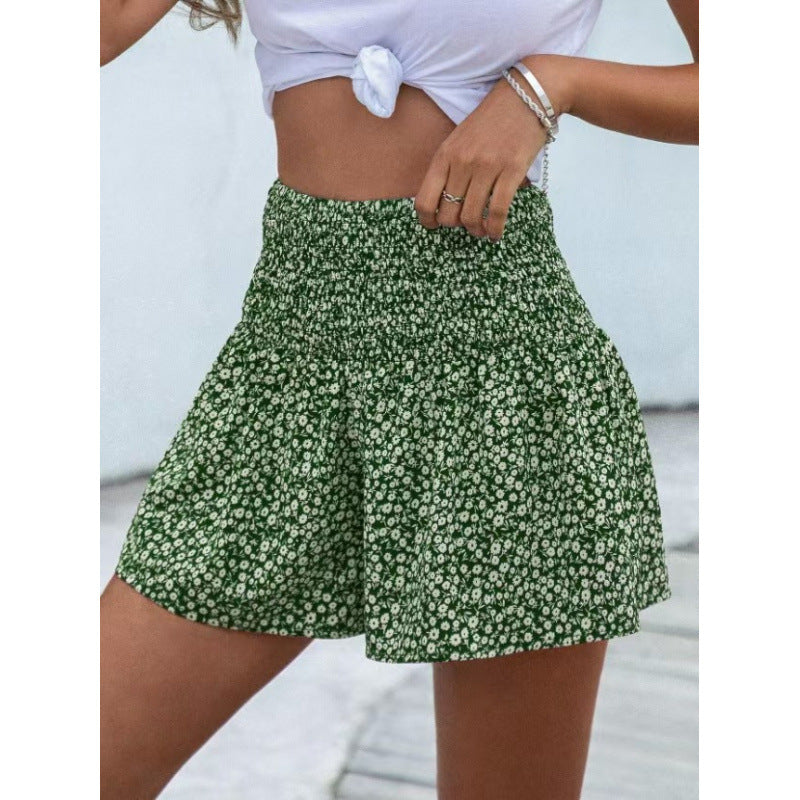 Damen Shorts mit elastischem Taillenbund und floralem Design EB