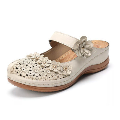 Damen Blumige Pantoletten EB