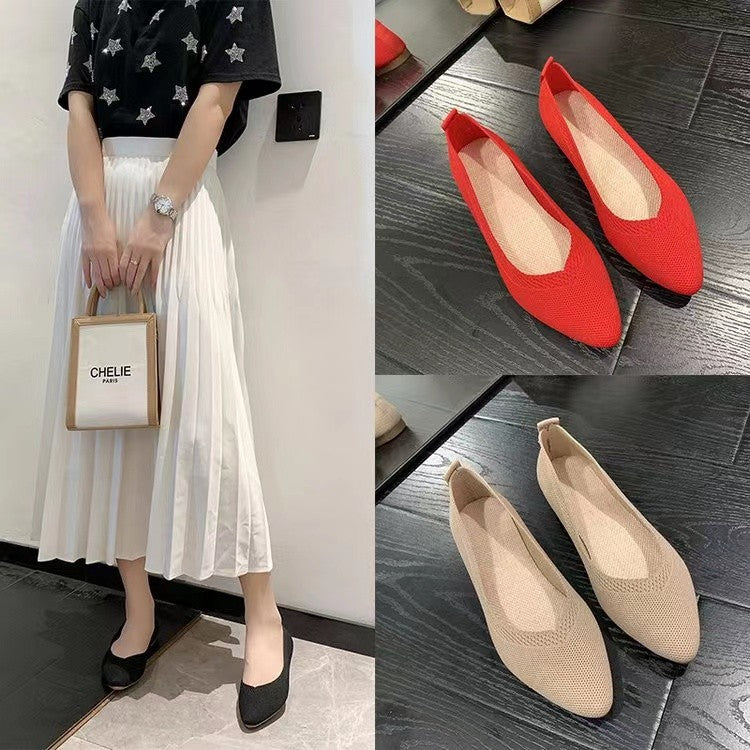 Damen elegante und atmungsaktive Ballerinas mit flexiblem Fußbett EB