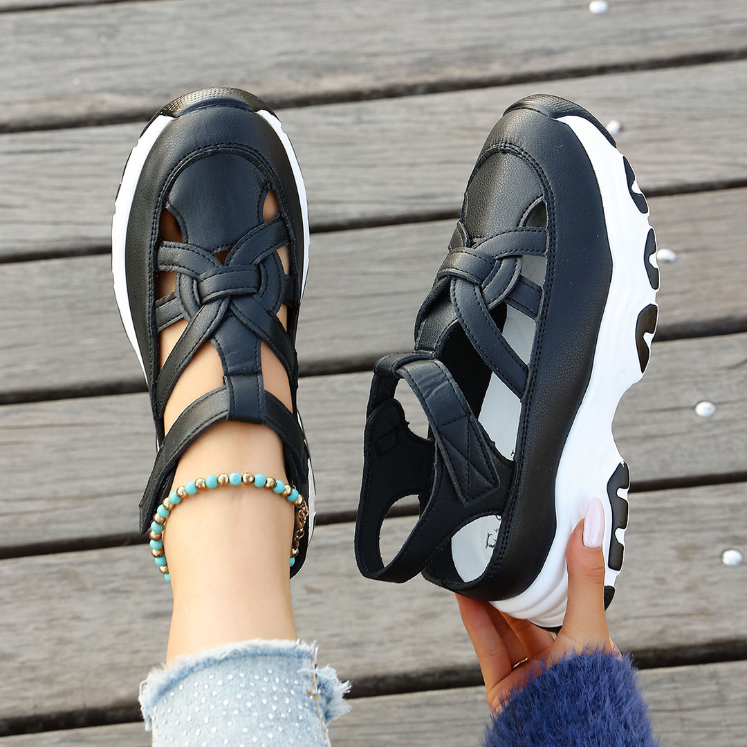 Damen Sneaker Sandalen mit komfortablem Riemendesign und atmungsaktiver Oberflächenstruktur EB