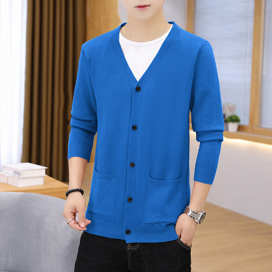 Herren eleganter leichter Strickcardigan mit Taschen EB