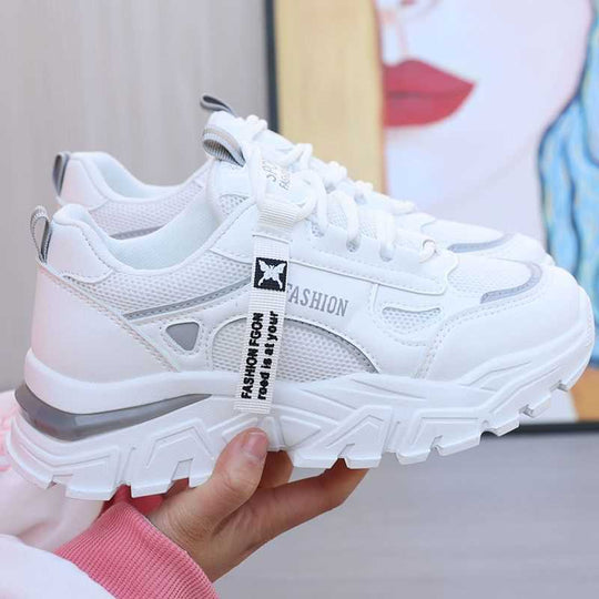 Damen modische Chunky Sneakers mit atmungsaktivem Mesh-Obermaterial und verstärkter Sohle EB