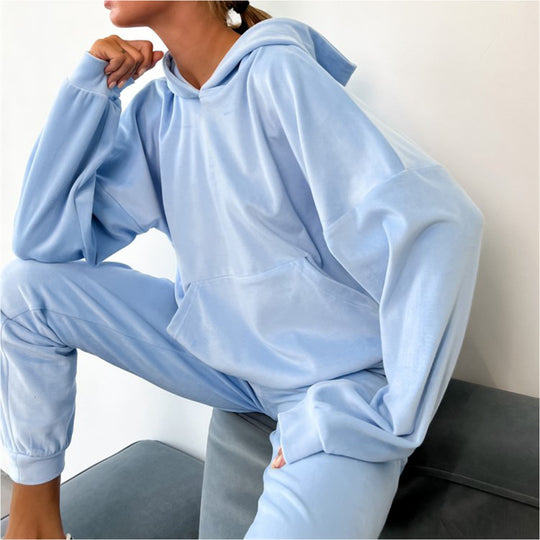 Damen Kuscheliges Hoodie und Jogginghose Set EB