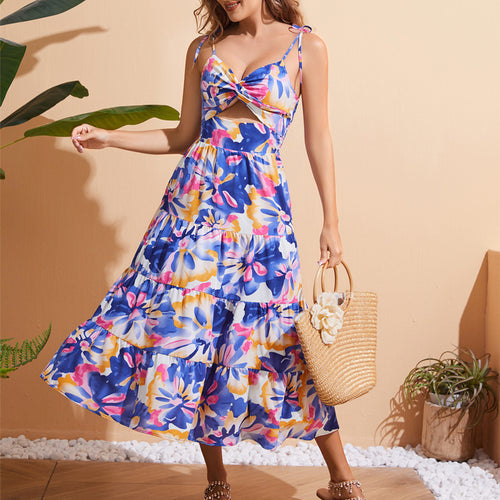 Damen Maxikleid mit Rüschen und verspieltem Schnitt EB