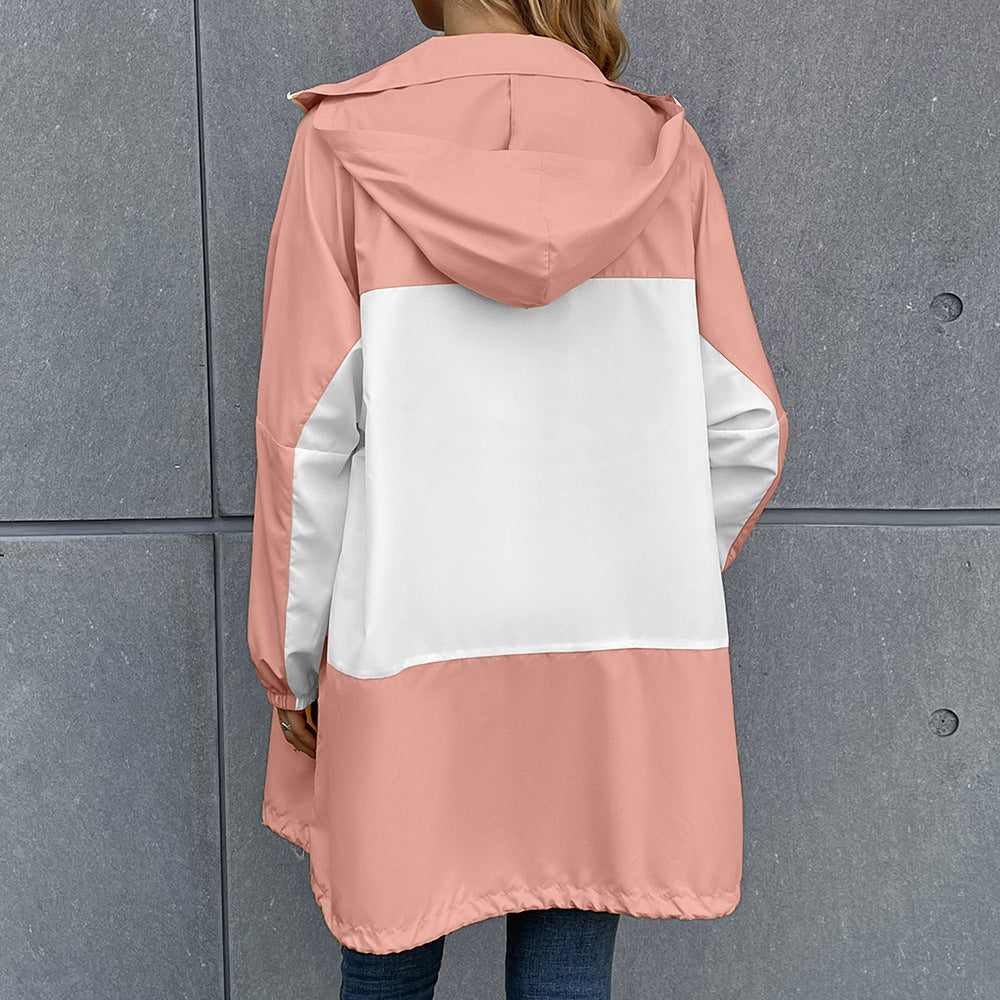 Damen modische Übergangsjacke mit hohem Kragen und sportlichem Schnitt EB