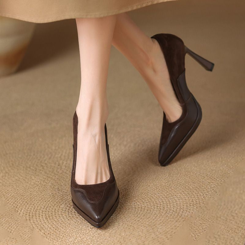 Damen elegante Spitzer-Pumps mit luxuriösem Fuxia-Design EB