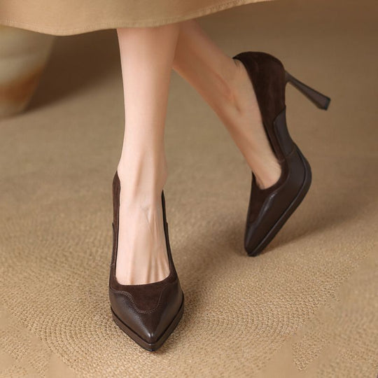 Damen elegante Spitzer-Pumps mit luxuriösem Fuxia-Design EB