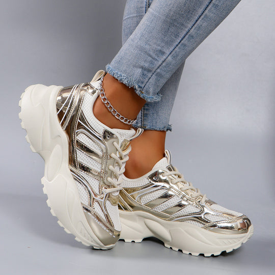 Damen Sportliche Chunky Sneakers mit atmungsaktiver Mesh-Oberfläche EB
