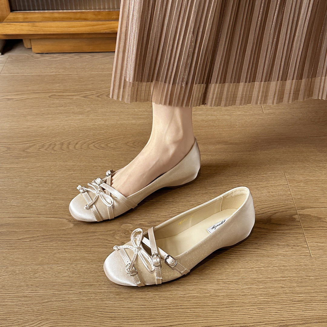 Damen Ballerinas mit modischen Riemchen und dekorativen Schnallen EB
