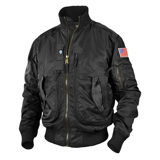 Herren nan klassische Bomberjacke im Fliegerstil mit Thermofutter Utility-Taschen und Rippbündchen EB