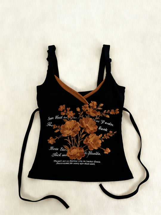 Damen-Top mit floralem Design und verstellbaren Trägern EB
