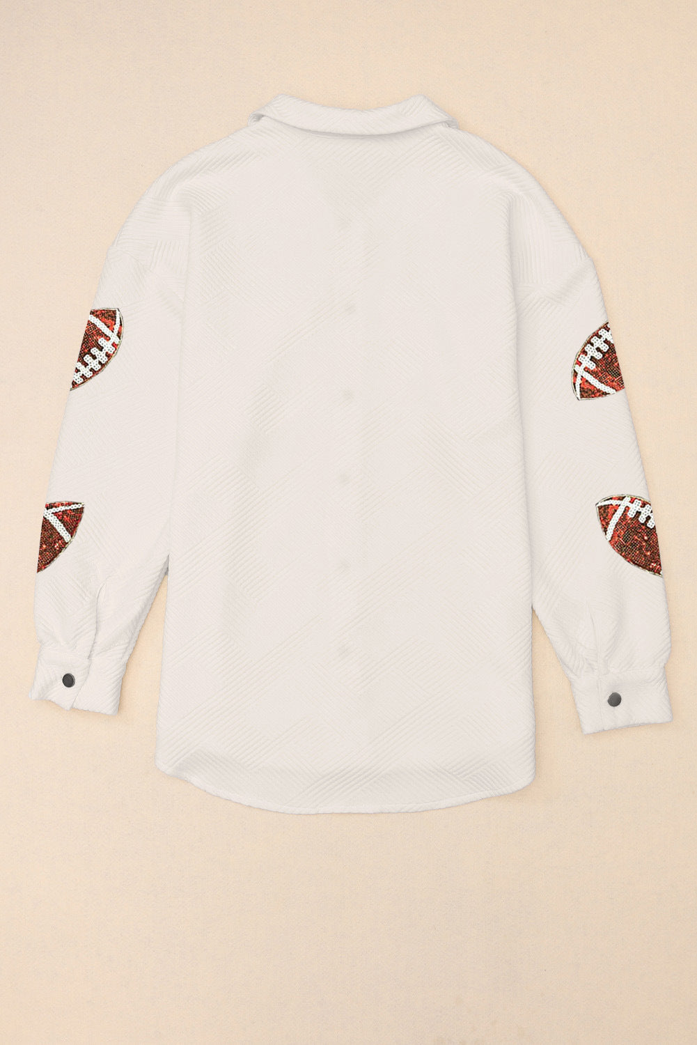 Damen Sportliche Overshirt-Jacke mit strukturierten Football-Applikationen EB