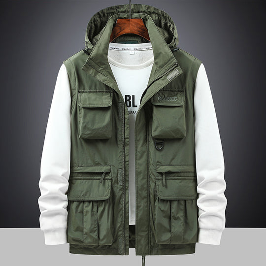 Herren nan multifunktionale Fieldjacke mit Kapuze und zahlreichen Taschen EB