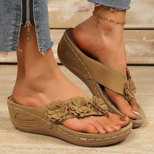 Damen Badeschuhe mit floralem Design und komfortabler Sohle EB