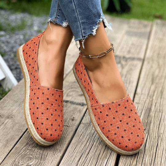 Damen Espadrilles mit glänzender Dots-Optik EB