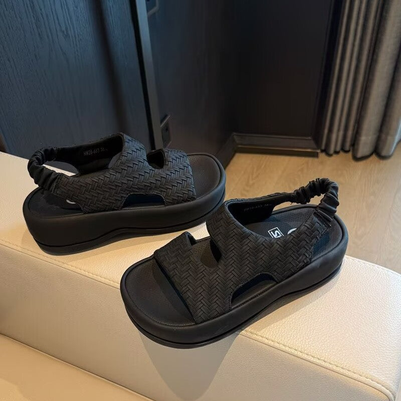 Damen Sandalen mit atmungsaktivem Obermaterial und flexiblem Riemchendesign EB