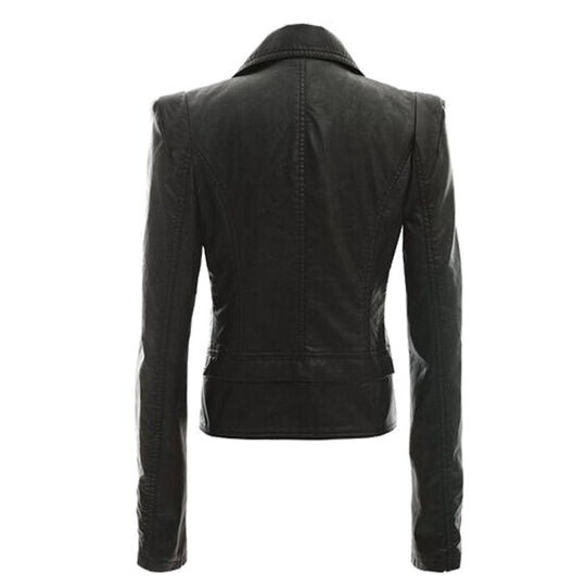 Damen jacke mit asymmetrischem Reißverschluss und stilvollen Zipper-Details EB